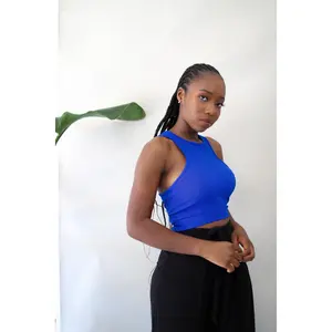 Paula Crop Top- Blue