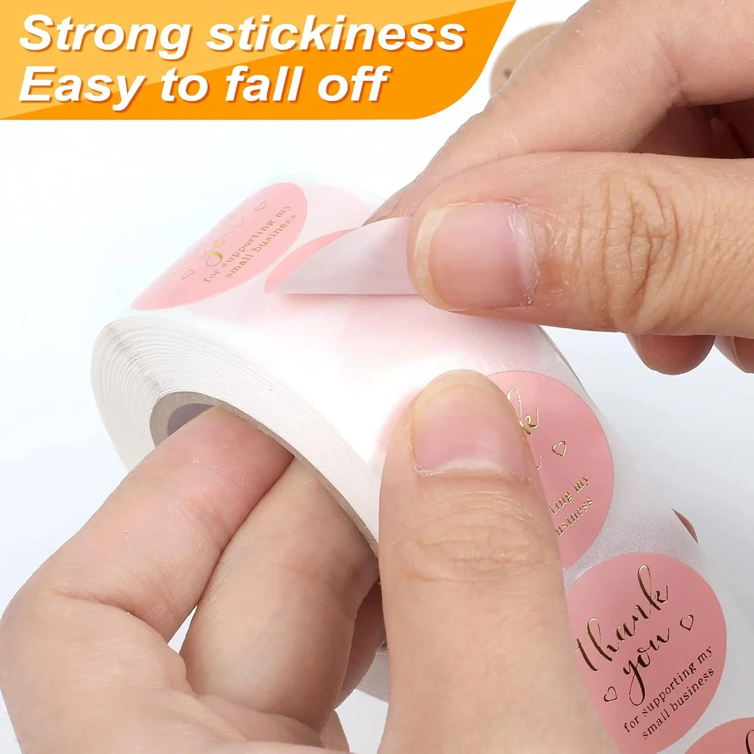Thank You Round Stickers for Supporting My Small Business Adhesive Labels, 3-Color, 1inch (2000Pcs, 4 Rolls, Each roll 500Pcs)