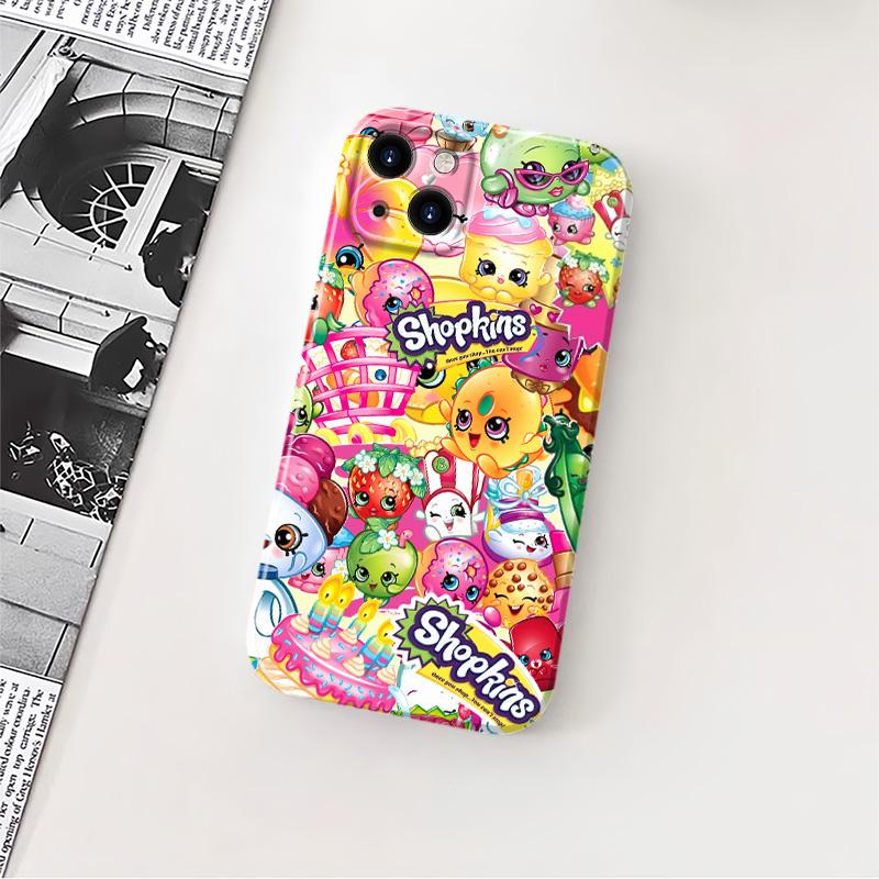 Shopkins cartoon print phone case, suitable for iPhone 17 Pro Max/Plus 16 15Plus 14 13 12 11 shockproof mobilephone protective cover y2k aesthetic phone case