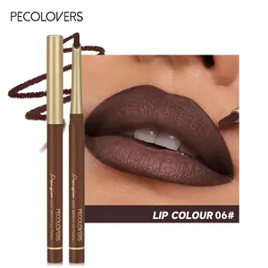 Matte 6-colors Lip Liner Pencil Bevel Design Nib Lip Contour Lipstick Nude Brown Lipstick Pencil Natural Lasting Lipliner Makeup