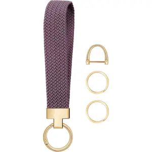 Fishent Stretchy Wristlet Keychain, Cute Key Chain, Woven Wrist Lanyard for Car Keys with 3 Keyrings and D-ring for Women Men