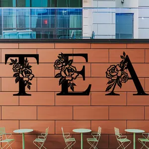 Outdoor Wall Decor, Monogram Sign, Metal Twisted Letter Sign, Farmhouse Front Porch Sign, Wall Art Decoration, Twisted DIY Letters, Gift Country Garland Hanging Decor, Suitable for Indoor and Outdoor, Valentine'S Day Gift, Housewarming Gift, Wedding Gift