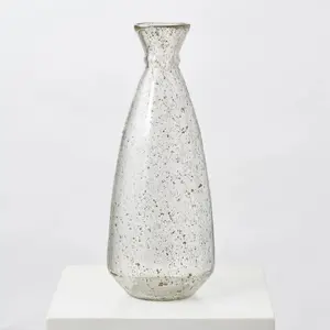 Clear Bubble Textured Recycled Glass Floor Vase