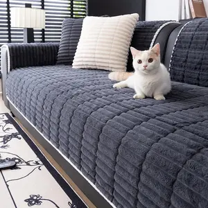 Solid Color Sofa Cover, 1 Count Non-slip Sofa Slipcover, Machine Washable Soft Sofa Protector for Home and Office Decoration