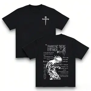 Religious Christian Forgive Them Father Scripture Cross and Crown of Thorns Graphic Jesus Faith Tee Unisex Spiritual Apparel