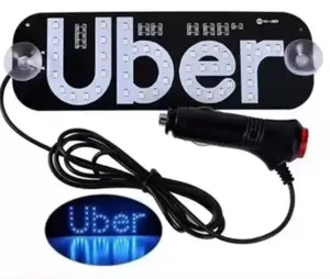 Uber Light up Sign,Rideshare Cab Indicator Lamp Logo,Windshield Panel Sign Lights Blue DreCar