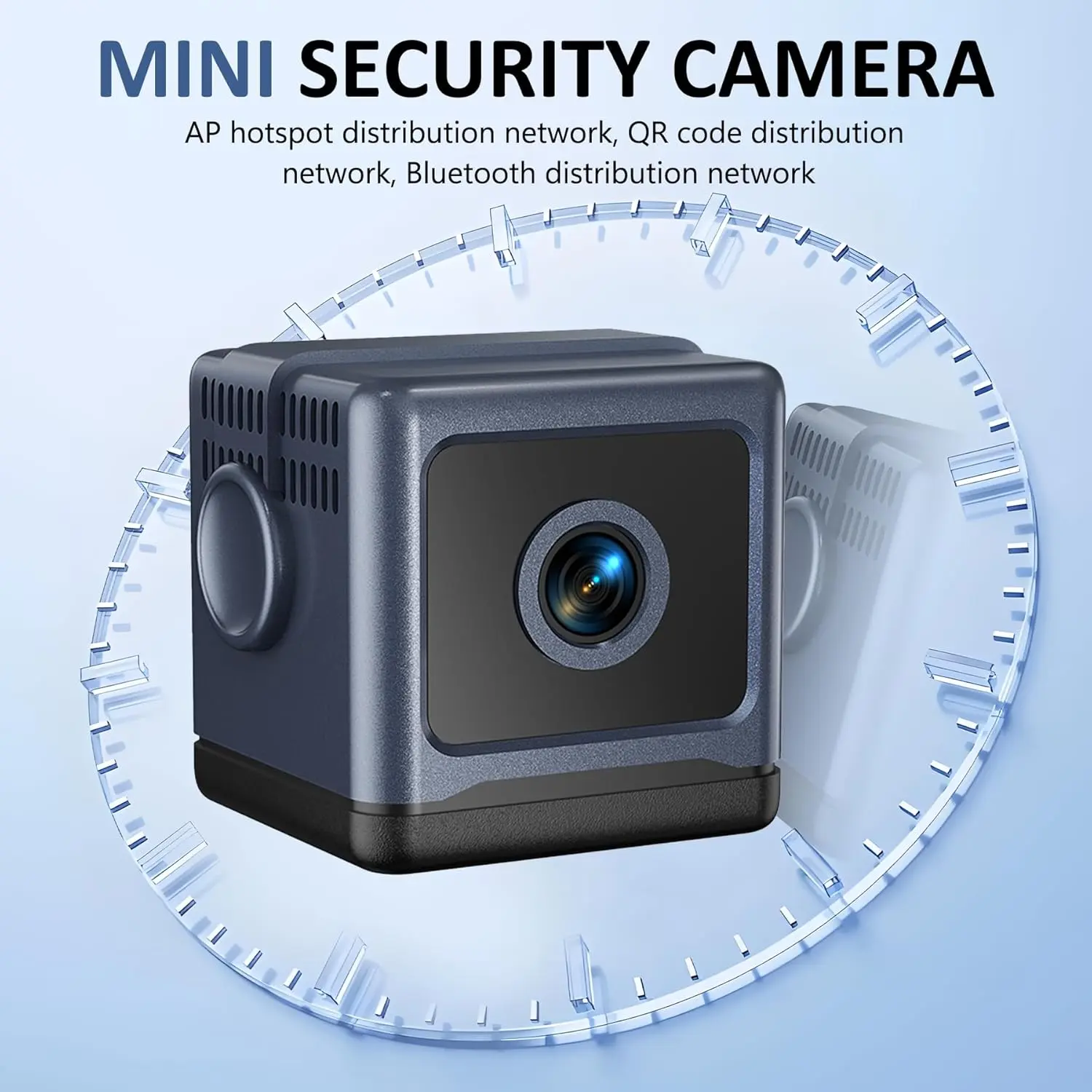 Mini Security Nanny Camera - 1080P HD Night Vision, Wi-Fi/Bluetooth Quick Connect, Built-in Battery, Magnetic Mount, Motion Detection, Baby Cry Alert, Loop Recording, Tabletop, Home Cameras for Inside House Wireless Tiny Indoor Monitoring