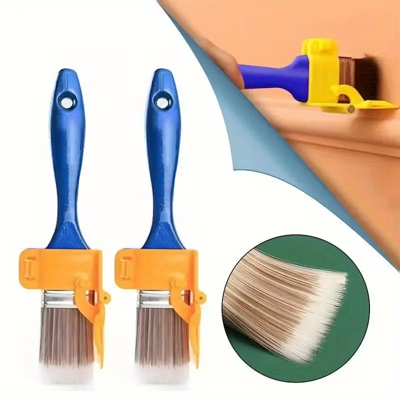 2-In-1 Painting Brush with Color Separation Guide, Durable Plastic Handle, Multi-Use DIY Paint Tool for Frame, Wall, Window, Ceiling Edging, Paint Edger Tool, Paint Brushes for Walls, Painter Tool