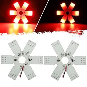 Partsam LED Air Cleaner Light 7.8" Inch Ultra-Thin Hex Style Dual Function Interior 54 Diodes Decorative Air Breather Lamp for Peterbilt Kenworth Freightliner Truck Trailer RV IP67 12-30V (Red)