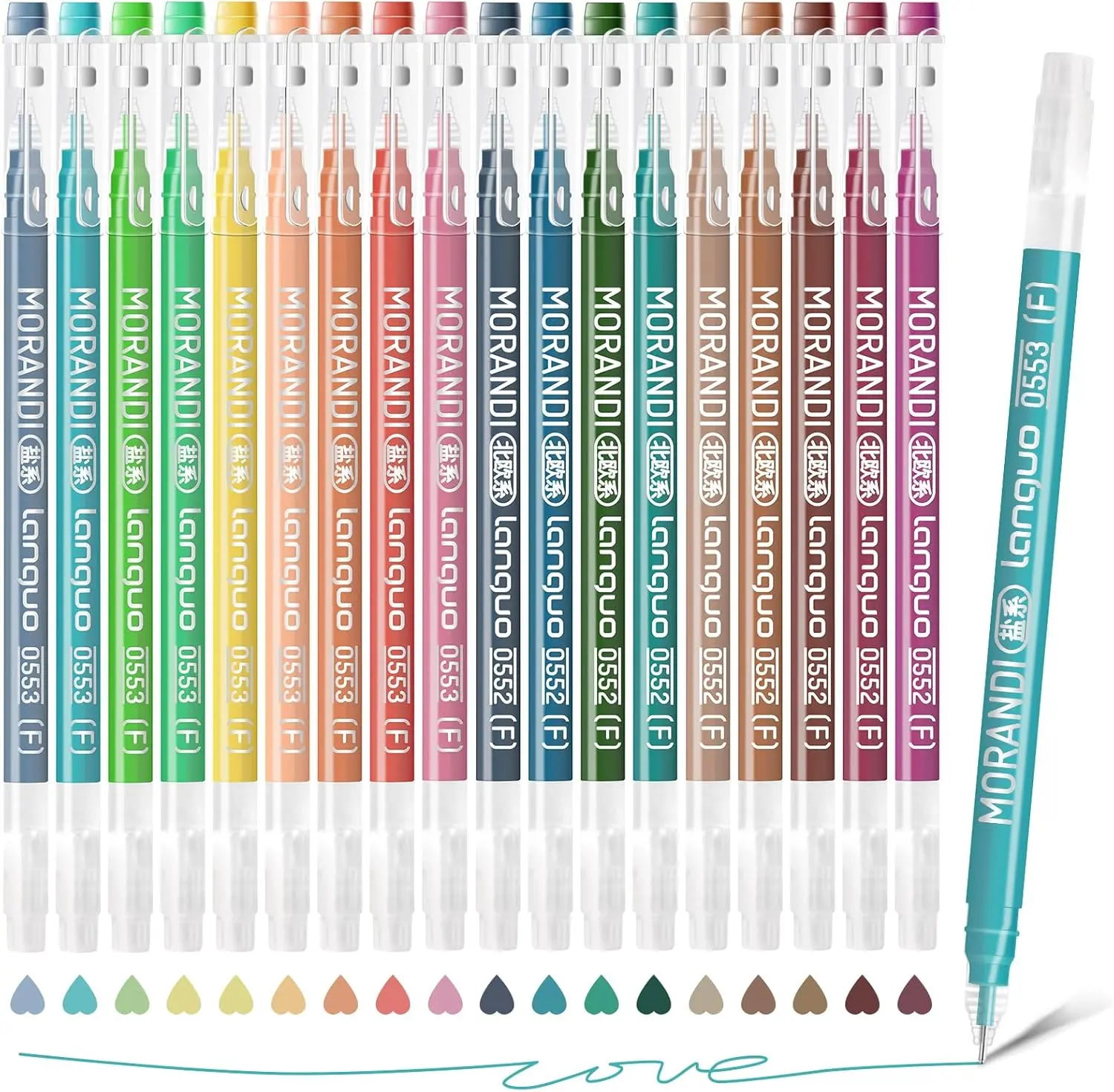Gel Pens For Coloring, 18 Pack Colored Pens for Black Paper & White Paper, 0.6MM Fine Point Pens for Coloring, Writing, Drawing, Journaling, Note Taking, Office, Home