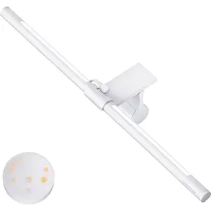 Light Bar with Remote, Eye-Care No Glare, Space Saving  Office Desk Lamp, White, Stepless Dimming, Easy Setup LED  Light Backlight for Curved Gaming Monitors Reading Study