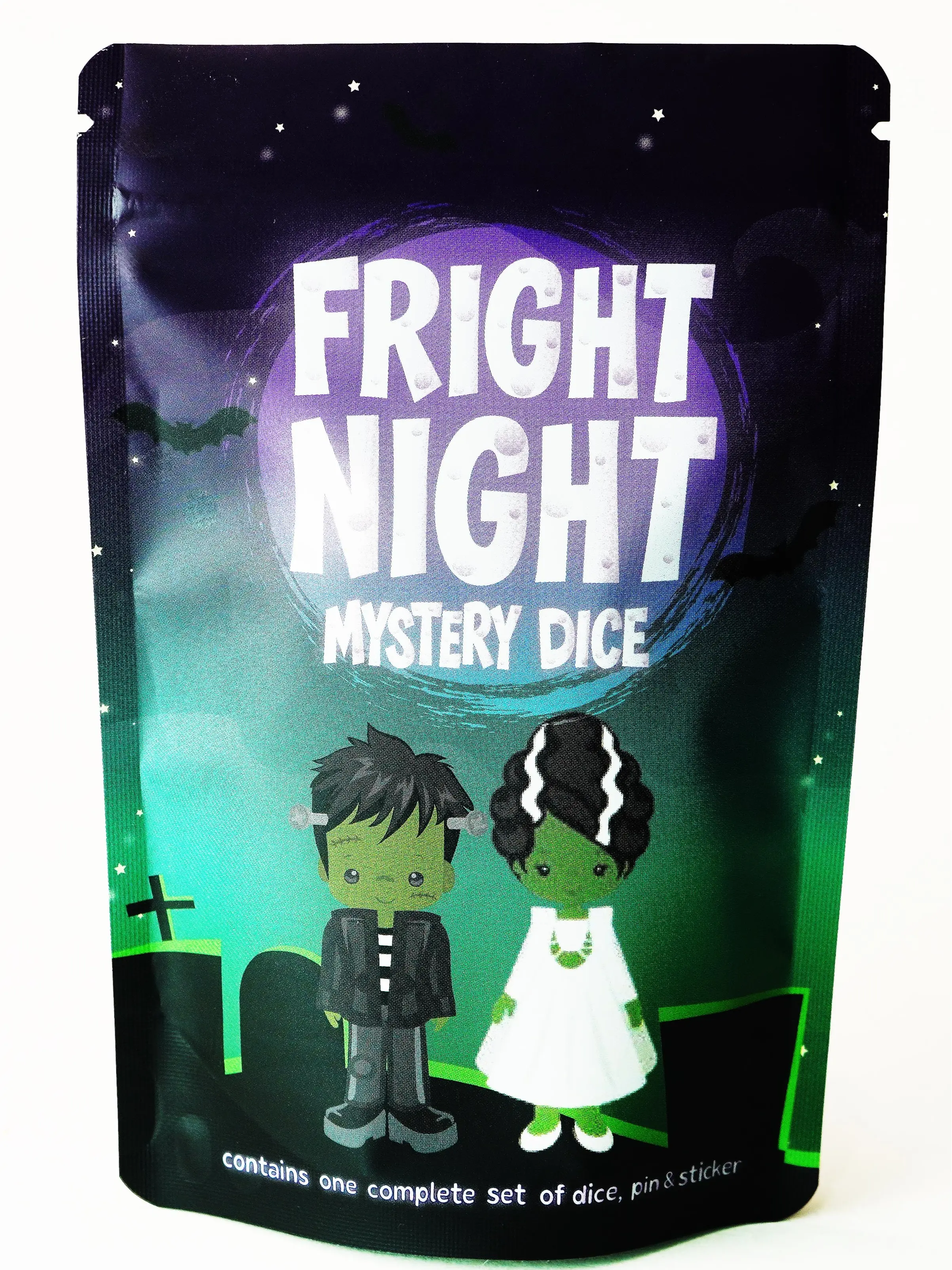 1985 Games Fright Night Skull-Themed Halloween Collectibles Limited Edition Resin Dice Set - 1-Pack 7-Piece Polyhedral RPG Gaming Dice for D&D, Tabletop Role-Playing Games, Halloween Theme, Skulls