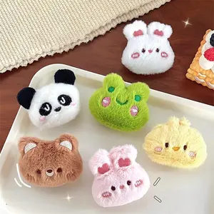 Cartoon Plush Bear Panda Brooch Doll Keychain Cute Keyring Backpack Bag Hanging Pendant Accessories DIY Decoration Kids Gift