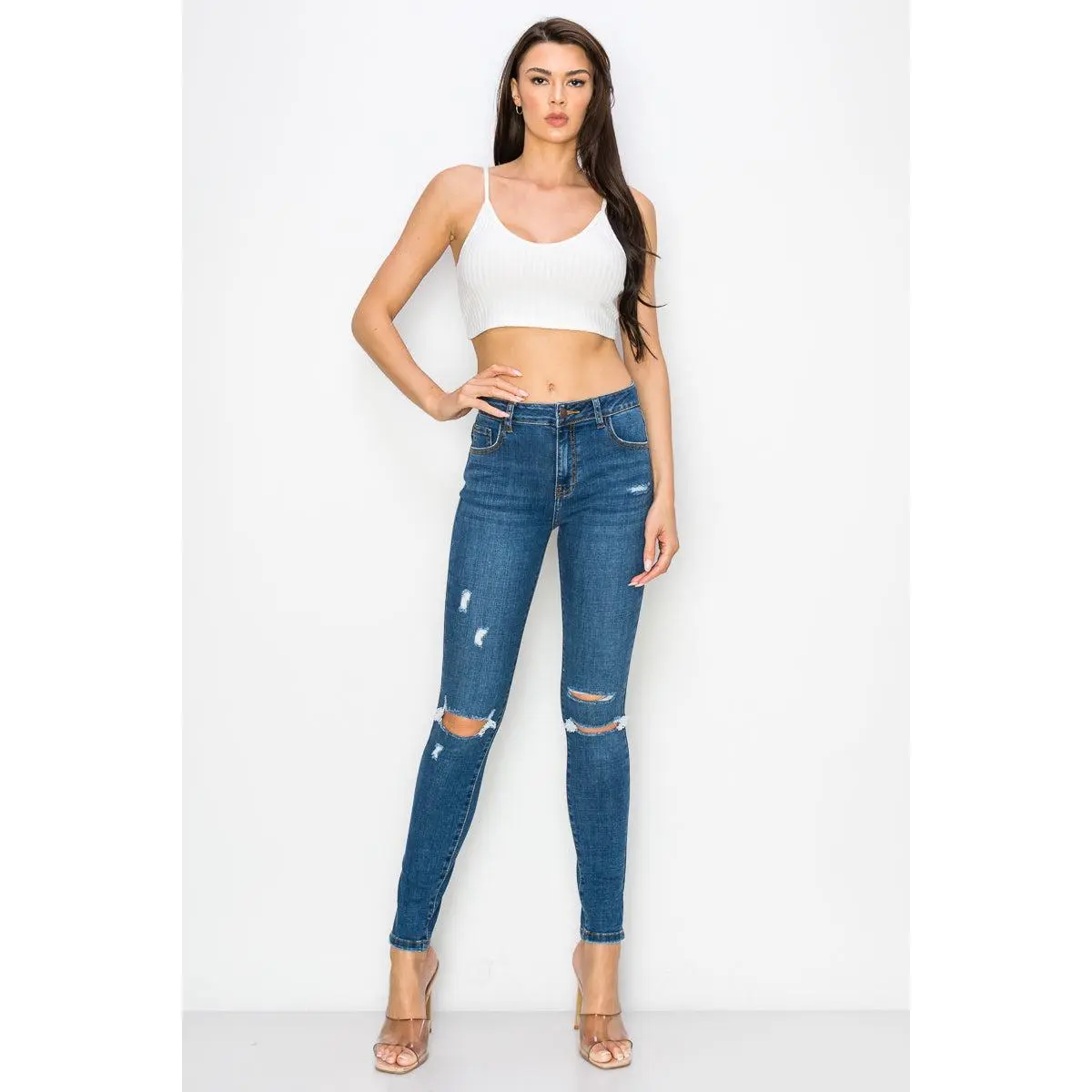 Josephine - High Rise Destructed Stretch Skinny