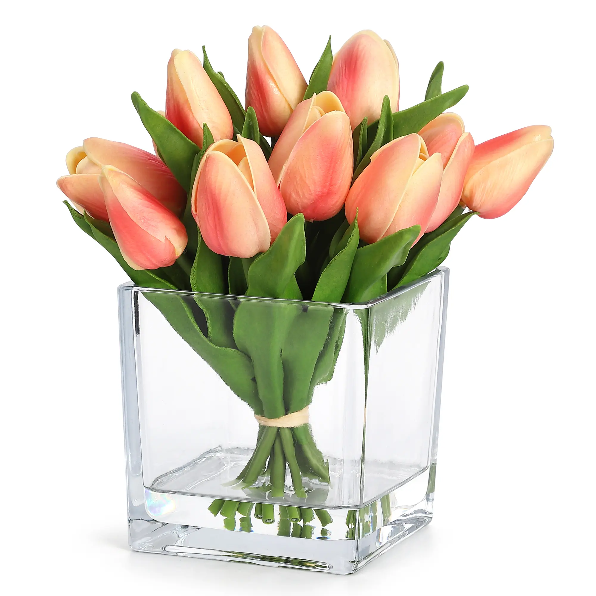 Garvee 12 Pcs Artificial Tulips Flowers bouquet , Real Touch Faux Tulip Stems for Vase - Lifelike Silk Tulips, Home Kitchen Wedding Table Decor, Mother’s Day Easter Valentine’s Day Gift, Spring Home Decorations low maintenance