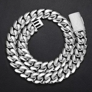 New Cuban Link Chain with Inlaid Cubic Zirconia Buckle, Iced-Out Hip Hop Jewelry