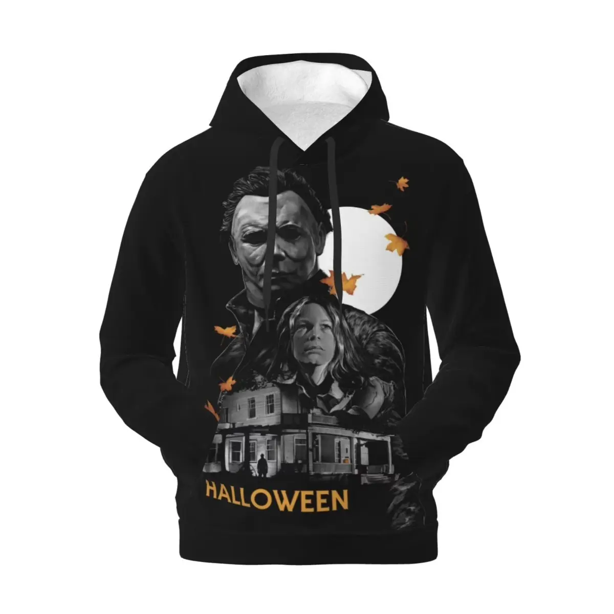 Men's Halloween Hoodie Tops - Michael Myers 3D Graphic Print Soft Fleece Fabric Pullover, Casual Plain Sweatshirt for Parties, Holiday Gifts