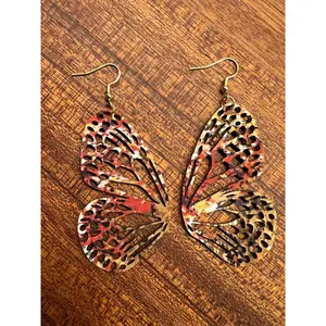 Upcycled Fall Butterfly Earrings