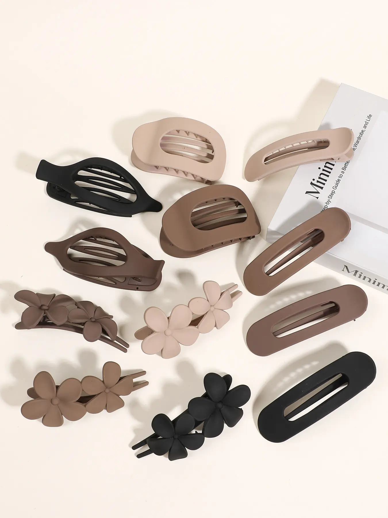 12pcs Duckbill Clip Female Back Head Hairpin Shark Clip Flat Oval Duck Clip, Flat Hair Clips, Hair Claws, Suitable for Thick Hair, Matte Large Duckbill Clip Strong Fixation No Slipping Multicolor Gift, Hair Clip Set