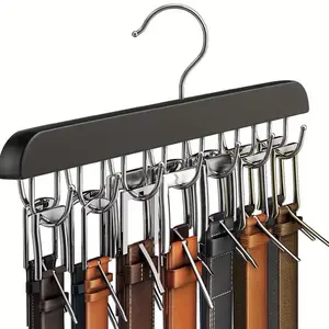 Multi Hooks V Belt Hanger with 10 Stainless Steel Hooks for Organized Closet Storage Durable Belt Rack