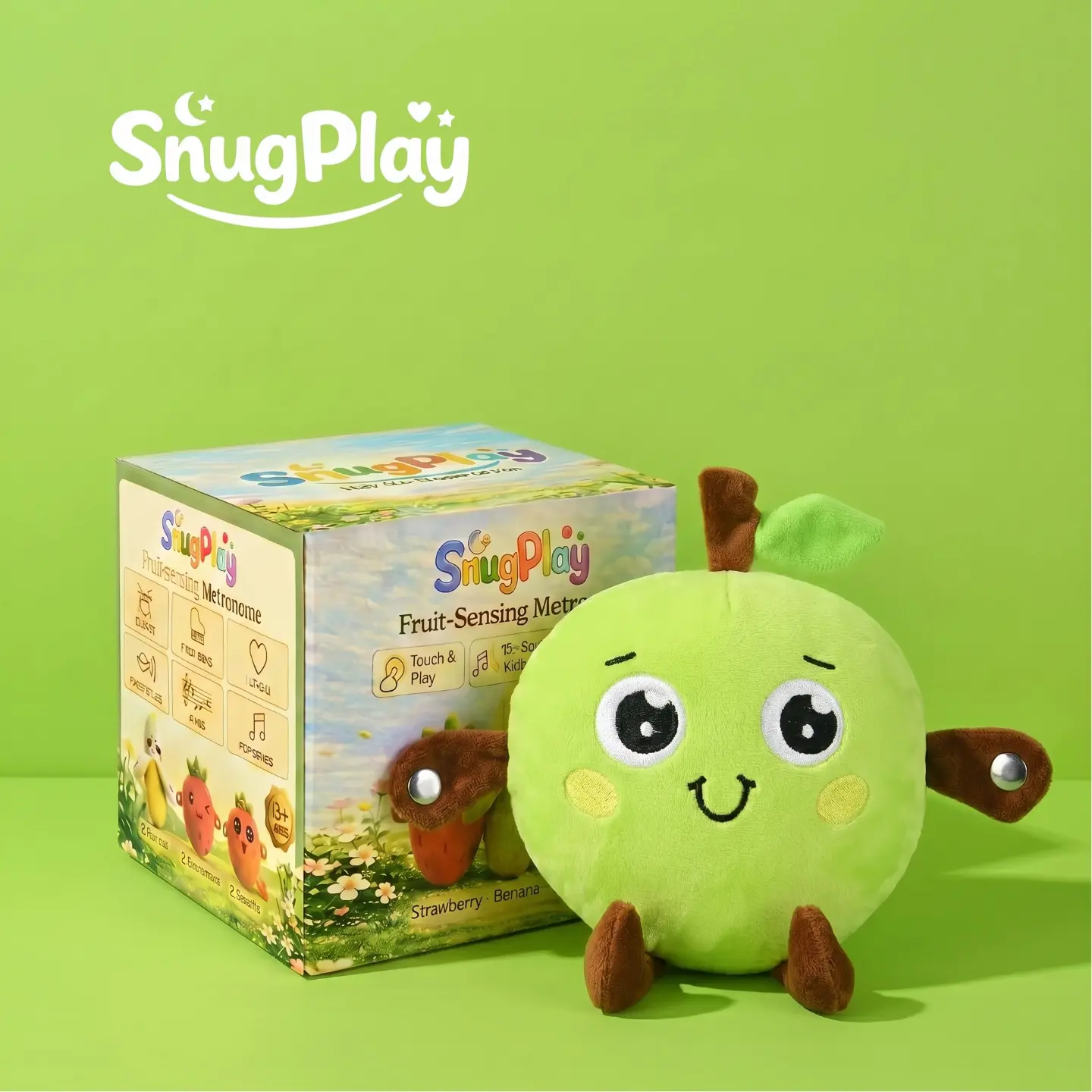 Snug Play Interactive Music Plush Toy Set – Banana, Strawberry & Carrot Electric Plush Toys for Parent-Child Interaction, Couples & Friends Prank Toy, Valentine’s Day & Easter Party Fun Gift for Kids & Adults stuffed animals cute girly gifts
