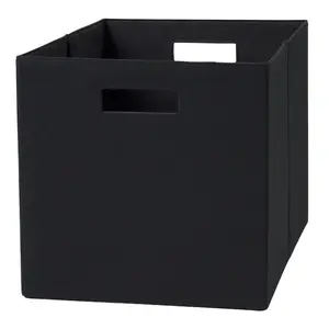 Better Homes & Gardens Collapsible Fabric Cube Storage Bin, Rich Black