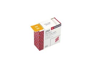 Smead 67420 Single Digit End Tab Labels, Number 0, White-on-Yellow, 250/Roll