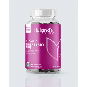 Hyland's Organic Elderberry Plus - 60ct Vegan Gummies - Black Elderberry, Vitamin C & Zinc, Dietary Supplement