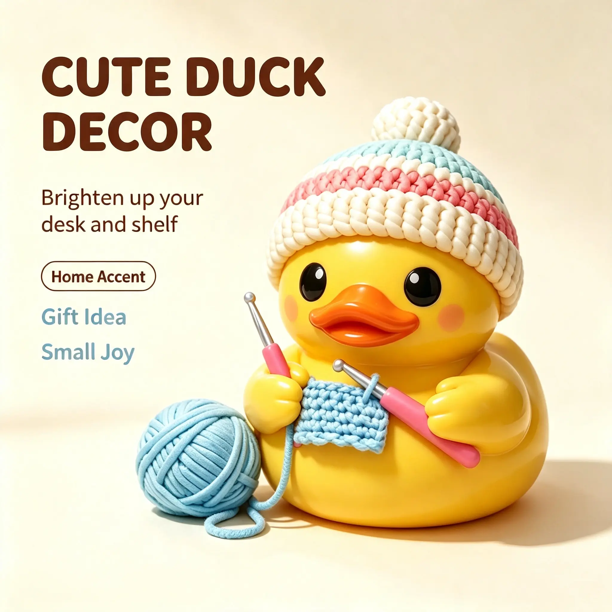 Decorative Duck Statue, Home Decor Accent for Living Room Shelf, Collectible Home Supplies Figurine