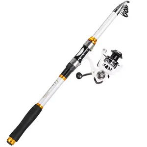Sougayilang Fishing Rod and Reel Combos Glass Fiber Telescopic Fishing Pole with Reel Combo Sea Saltwater Freshwater Kit Fishing Rod Kit