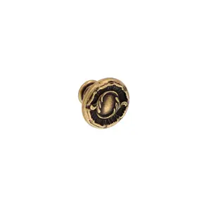 Round Baroque Cabinet Knob – Antique Brass with Vintage Patina �