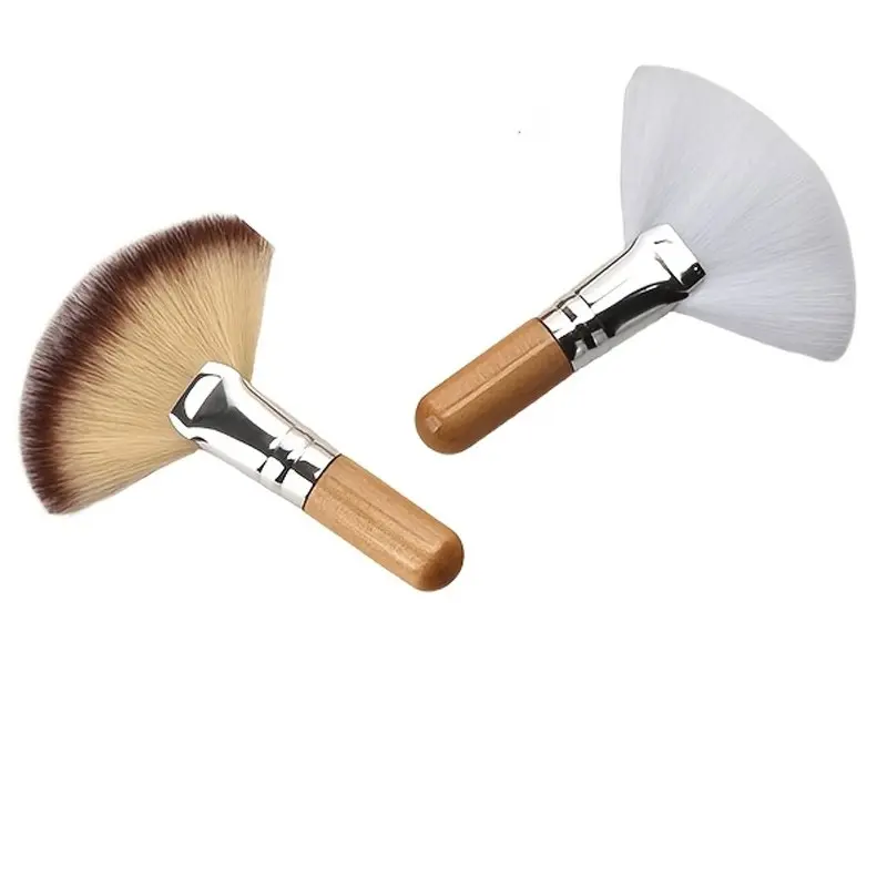 2-Piece Makeup Brush Set, Face Mask Brush, Fluffy Fan Brush, Short Handle Cosmetics Brush, Complexion Brush, Makeup Blending Brush, Ideal for Loose Powder and Blush, Cosmetic Brushes