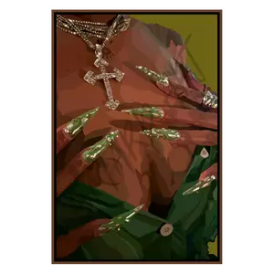 Green Ivy - Smard Black Wall Art Print/ Canvas for Home /Office Decor