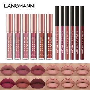 12-Piece Lipstick & Liner Set, Lip Lacquer Lipliner, Matte Finish, Long-Lasting, Smudgeproof, Perfect for Daily Makeup Needs, Essential Beauty Essentials