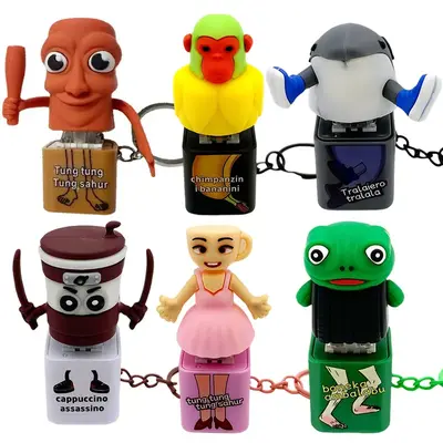 2 Figuras Brainrot Italianas – Squeeze Toys Antiestrés De Tung Tung Tung Sahur Y Tralalero Tralala, Para Niños Y Adultos, Regalo Divertido Y Coleccionable