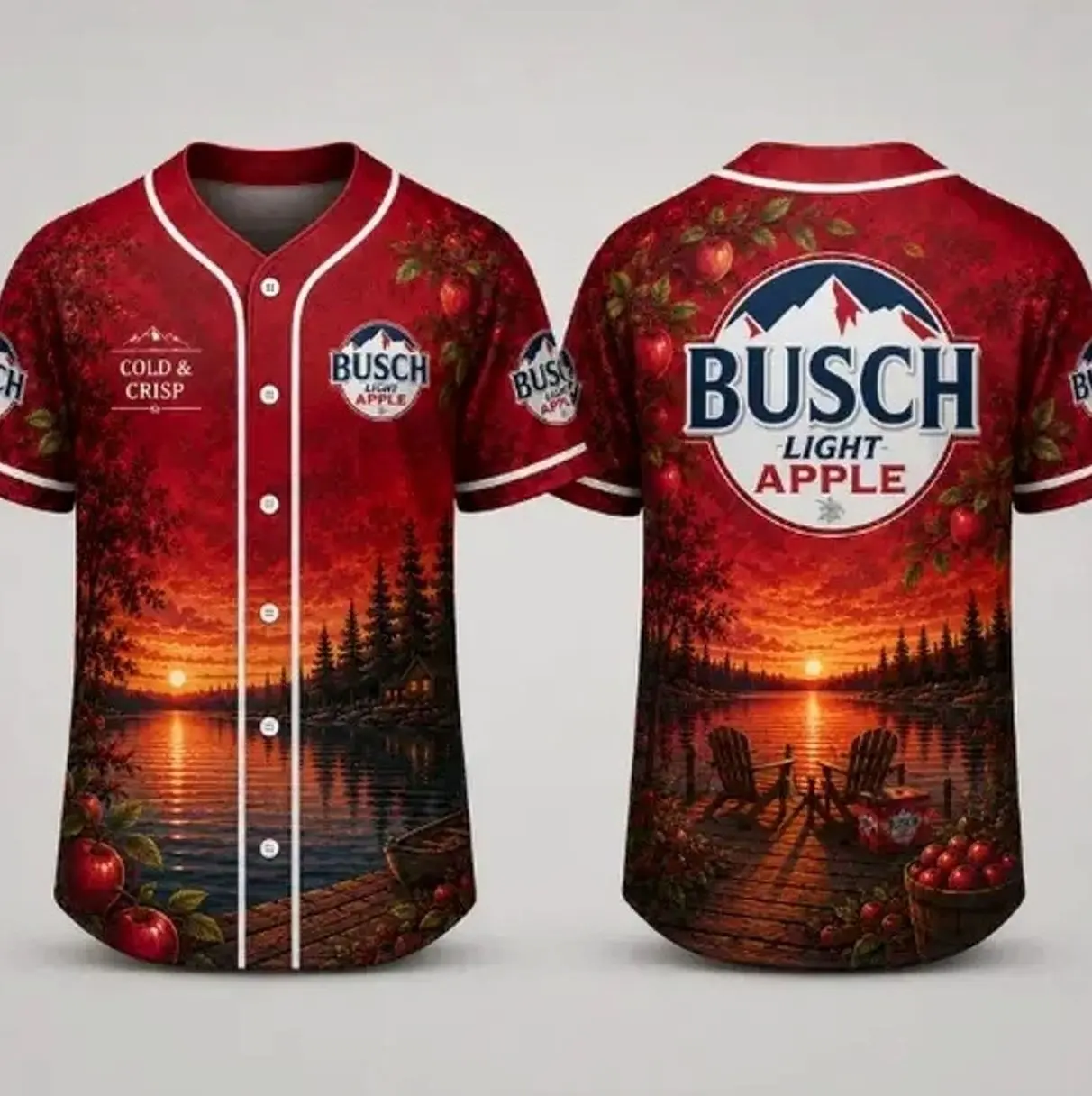 Busch Bapple Light Sunset Lake Baseball Jersey Beer Lover Summer Shirt, Gift For Him/Her, For Any Season