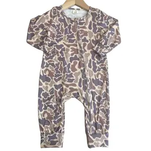 baby boy clothes brown camo romper zipper boy winter pajamas baby hunting clothes