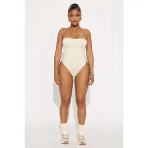 Contour Double Lined Strapless Bodysuit - Bone