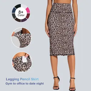 THE GYM PEOPLE Women's High Waist Tummy Control Pencil Skirts Stretchy Bodycon Midi Skirt Below Knee with Back Slit Work Pants #TikTokShopBacktoSchool