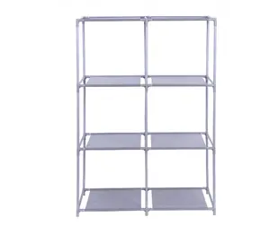 6-Cube Storage Organizer Rack - Portable Modular Bookshelf & Shoe Rack - Tool-Free Easy Assembly, Lightweight Metal Frame Shelves for Bedroom, Closet & Office