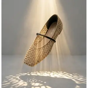 Women's Mesh Mary Jane Flats - Square Toe Woven Ballet Flats - Breathable Lightweight Summer Shoes - Parisian Style Dress Shoes for Walking, Office & VacationRAIMENTRY