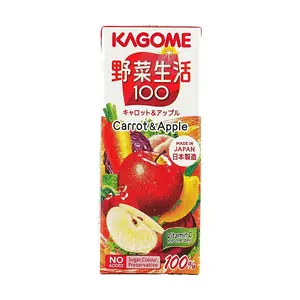 Kagome Vegetable Life 100 Carrot Apple Juice 200ml - Rich in Vitamin C, Healthy Drink, Japanese Beverage