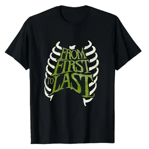 Vtg From First to Last Band Cotton Black T shirt Men's Sweatshirt, Gift For Fan, Casual Cotton Fabric Menswear Top