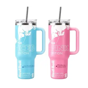 RBull FULL OF COLORS EDITION Tumbler With Handle - Energy Tumbler for Extreme Sports Athlete - 20oz/40oz Energy Drink, Insulated Travel Mug With Straw Lid Portable Water Bottles Drinkware