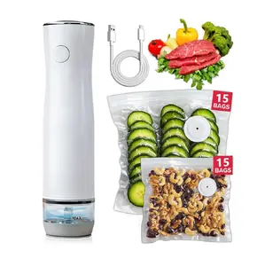 【Summervibes】Vacuum Sealer for Food with Visual Water Storage Tank, Handheld Saver Vacuum Sealer Machine with 30 Reusable Bags for 5X Preservation & Fresh #Summervibes outdoorfun