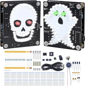 DIY Soldering Practice Kit, Skull Ghost Soldering Project with Flashing Slowly Light,  and Power Switch for  Decoration Learning STEM Education