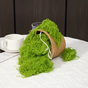 200g，Realistic Artificial Moss For DIY Crafts And Home Decor Lifelike Green Plant Grass For Miniature Landscaping And Wedding Decorations Valentine Day Gift Birthday Graduation Garden Decor Outdoor Plant Gardening Flowers