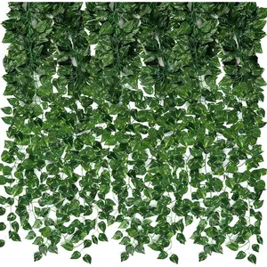 168ft Artificial Ivy Greenery Garland, Fake Vines Hanging Plants Backdrop for Room Bedroom Wall Decor, Green Leaves for Jungle Theme Party Wedding Decoration