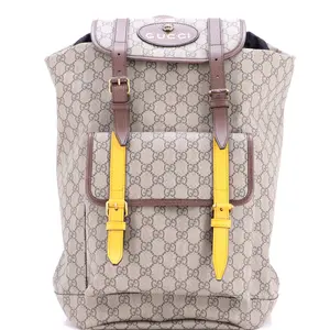 Pre-owned GUCCI Canvas Coated, Leather Backpacks Courrier Soft Backpack GG Coated Canvas Large by Rebag