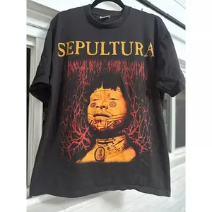Sepultura Music Metal Vintage 90's Band Black Unisex T-shirt Reprint S-5XL